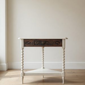 carved english oak corner table