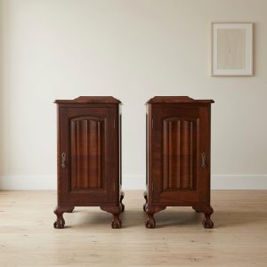 set of vintage starwood imbuia wood pedestals