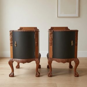 pair of chippendale style bedside pedestals