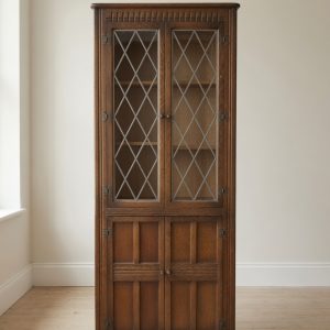 vintage oak corner cabinet